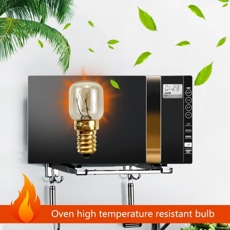 220V E14 300 Degree High Temperature Resistant Microwave Oven Bulb Cooker Lighting Bulb 15W 5pcs