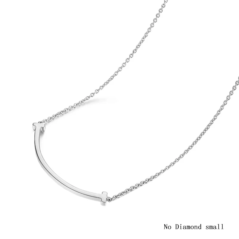 BAIHE Твердые 18 К розовое золото всего 0.35ct сертифицированные H/SI круглые натуральные бриллианты Ювелирные изделия Свадебная улыбка подарок ожерелья - Цвет камня: No DA small W