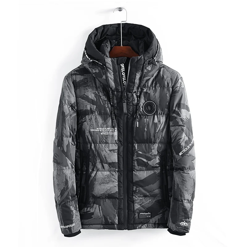 NIGRITY мужской пуховик, Повседневная модная зимняя куртка для мужчин, ветровка с капюшоном, теплое пальто, мужская верхняя одежда, размер S-XXL - Цвет: DJ331-Camo gray