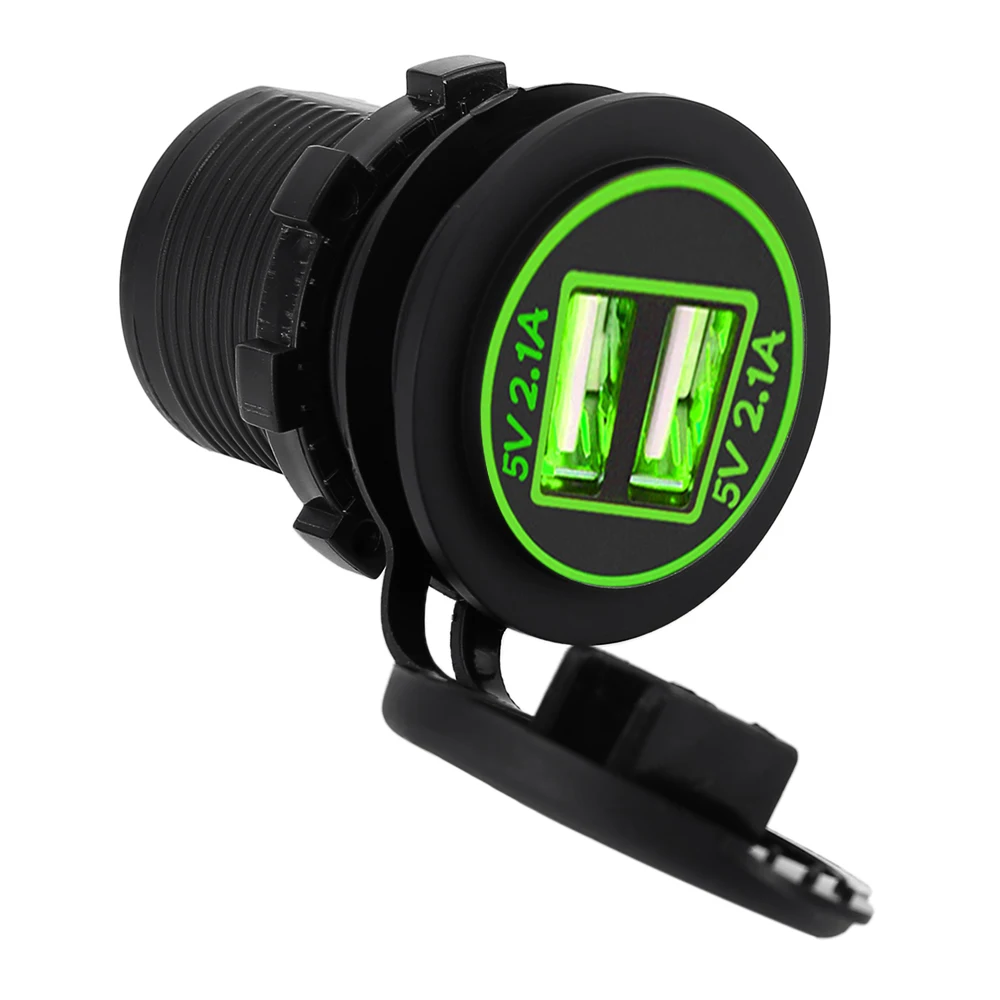 2 способа Mult розетки автомобильного прикуривателя двойной USB зарядное устройство разветвитель питания зарядное устройство для телефона MP3 DVR адаптер батареи - Название цвета: B Green