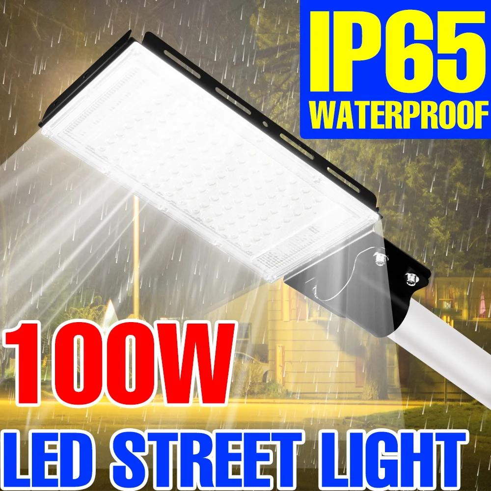 LED Street Light Outdoor Spotlight IP65 Waterproof Floodlight Garden Courtyard Wall Lamp AC220-240V