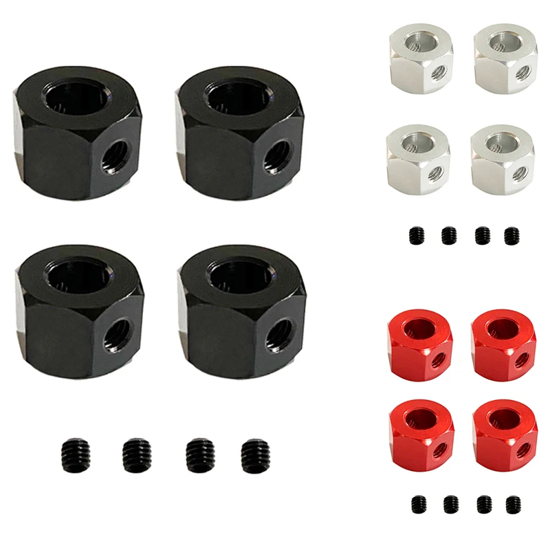 

4PCS 5mm to 12mm Metal Combiner Wheel Hub Hex Adapter for WPL D12 B14 B24 MN D12 B14 B24 RC Car Spare Parts