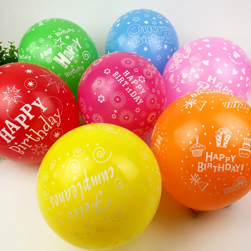 10 шт. милые латексные воздушные шары с большими глазами и улыбающимся лицом, украшение для дня рождения, надувные воздушные шары для детей, подарок - Цвет: Happy Birthday