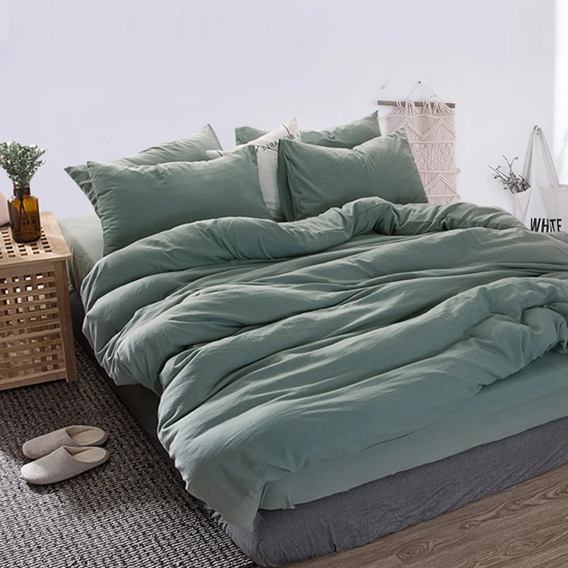

Green 4 Piece Bedding Set Cotton Bedding Green Sheets Quilt Cover Set Sheets