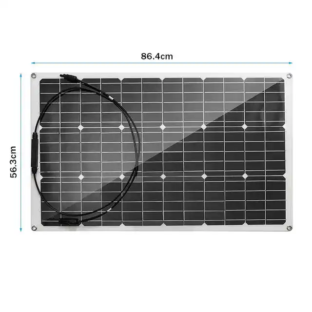 18V Solar Panel 300W/150W Semi-flexible Monocrystalline Solar Cell DIY Cable Waterproof Outdoor Connector Battery Charger 2