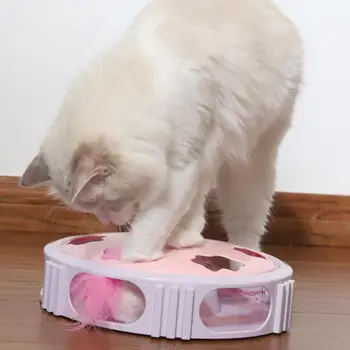 

Electric Cat Toy Smart Teasing Cat Stick Interactive Toy Automatic Turntable Teasing Spinning Cat Catching Mouse Toy