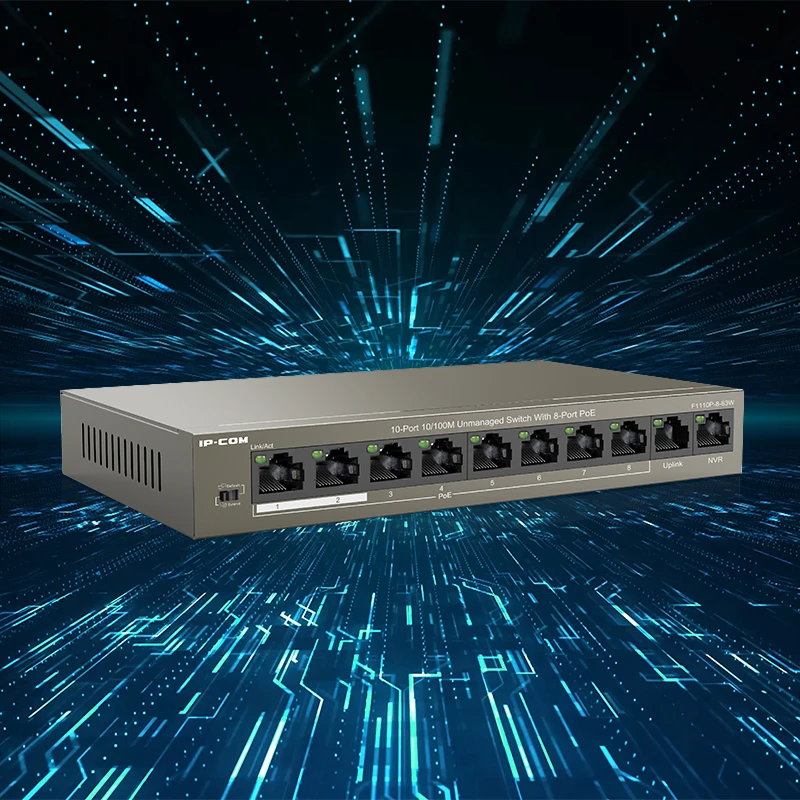 IPCOM F1110P 8 63W Ethernet сетевой коммутатор Gigabit Порты и разъёмы 250 м дальнее расстояние