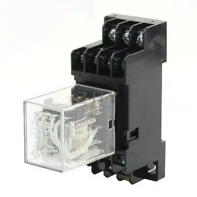 

DC12V Curl Voltage 4PDT Electromagnetic Power Relay w 35mm Din Rail Socket