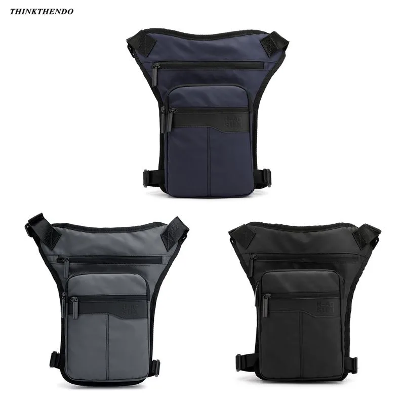 THINKTHENDO Men Nylon Motorcycle Hip Belt Waist Fanny Pack Riding Travel Shoulder Messenger Crossbody Bags Thigh Drop Leg Bag | Багаж и