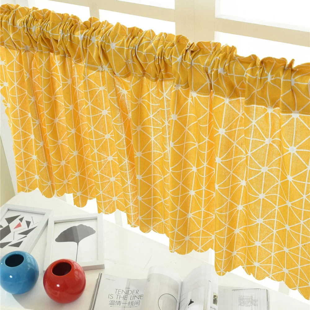 Затемняющие оконные шторы Valance в полоску короткие полупрозрачные для кухни с