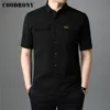 COODRONY Brand Spring Summer High Quality Streetwear Fashion Style Big Pocket 100% Cotton Half Sleeve Shirt Men Clothing C6056S ► Photo 3/6