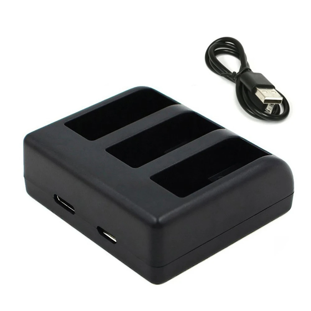 Зарядное устройство для экшн-камеры 3 слота быстрая зарядка USB тип C и Micro вход