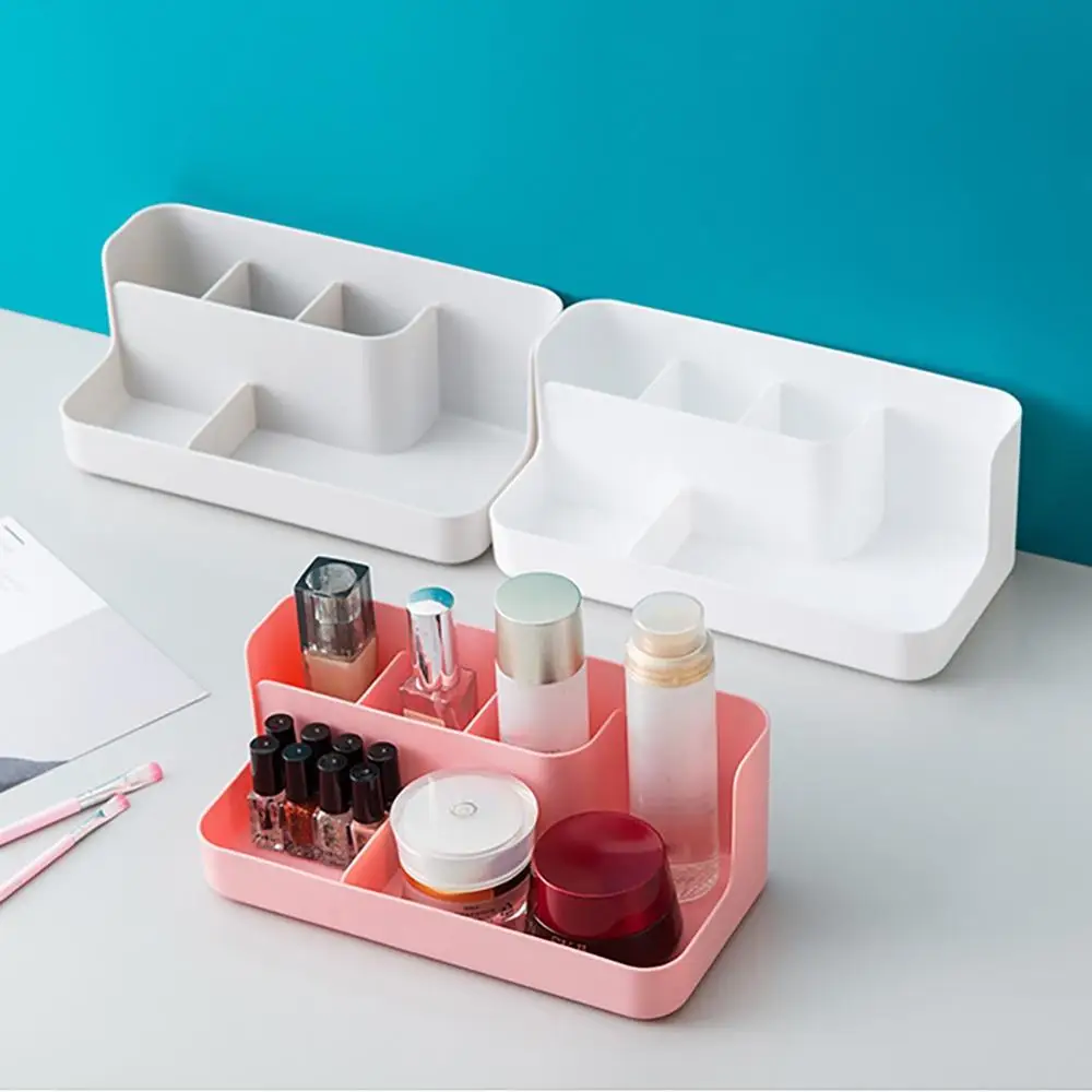  Home Concise Solid Color Cosmetic Storage Box Plastic Desktop Sorting Box Cosmetic Box Storage Box