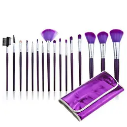 16 фиолетовый макияж кисти внешней торговли хит продаж для красоты Набор инструментов в настоящее время доступны оптом Мягкая Сумка