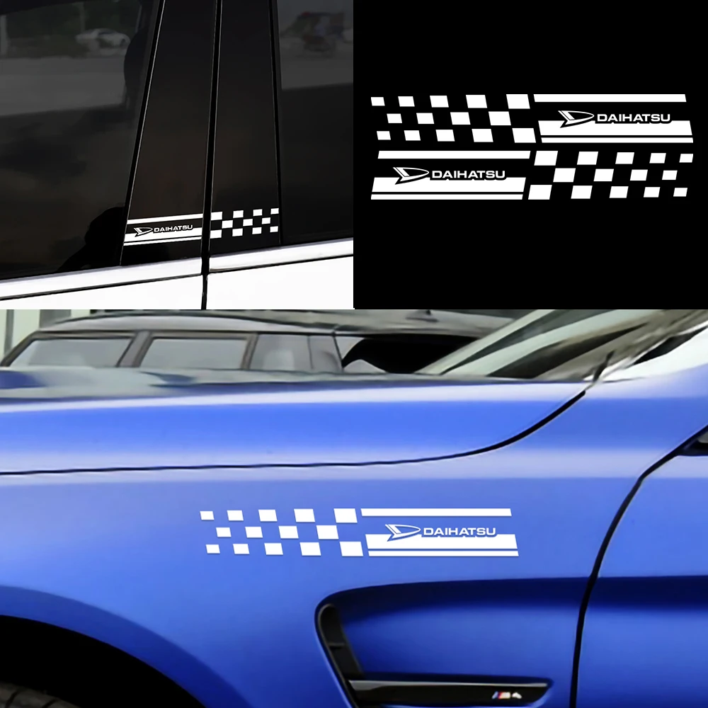 

2PCS For Daihatsu Reflective Car Column Cover Film Vinyl Trim Stickers Decal Auto Window B Pillars Decor Car Styling Accessories