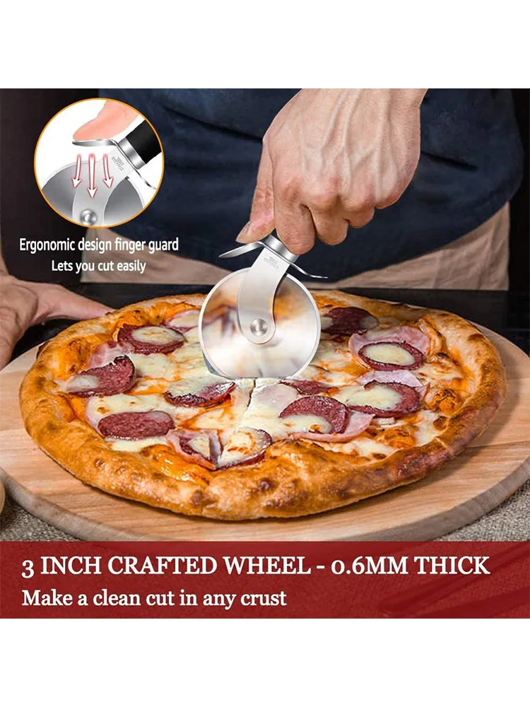 Pizza Cutter Stainless Steel Pizza Knife Cake Bread Pies Pastry Dough Household Kitchen Wheels Cooking Tools