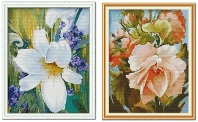 H804H805 Joy Sunday Lily Malus Crabapple Вышивка крестом H804 H805 14CT 11CT штампованный и Счетный домашний Декор цветы наборы для вышивки крестом - Цвет: H804H805