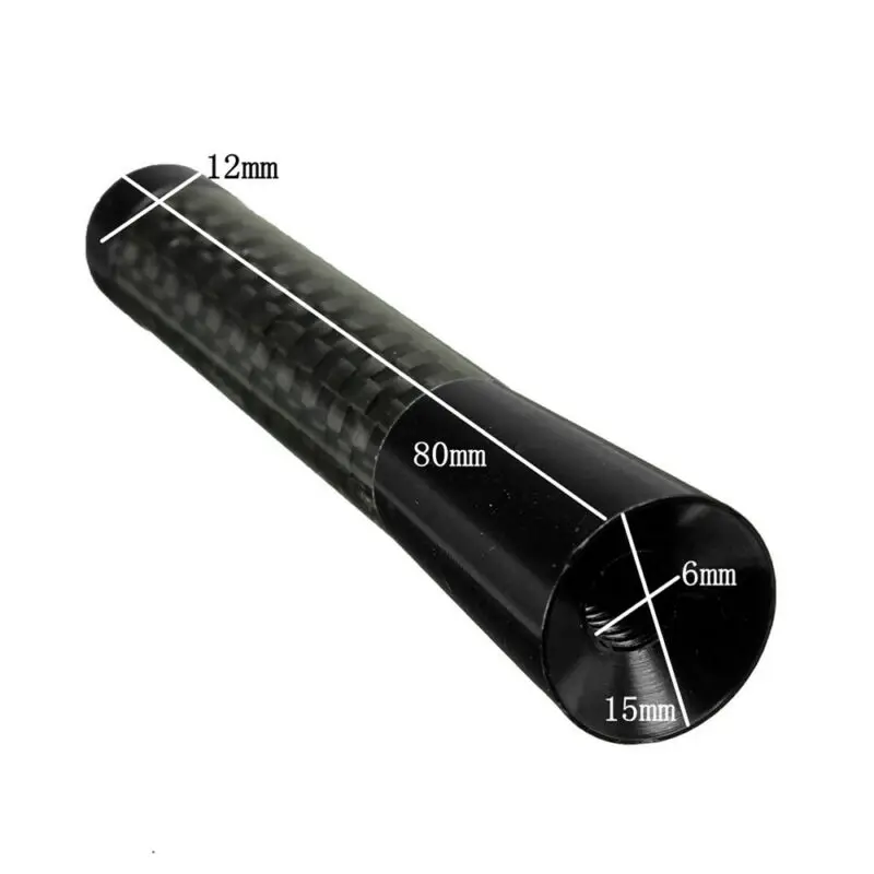Black Carbon Fiber Aluminum Alloy Antenna with Stud Bolts Plastic Rings Car decoration accessories car screw-in antennas