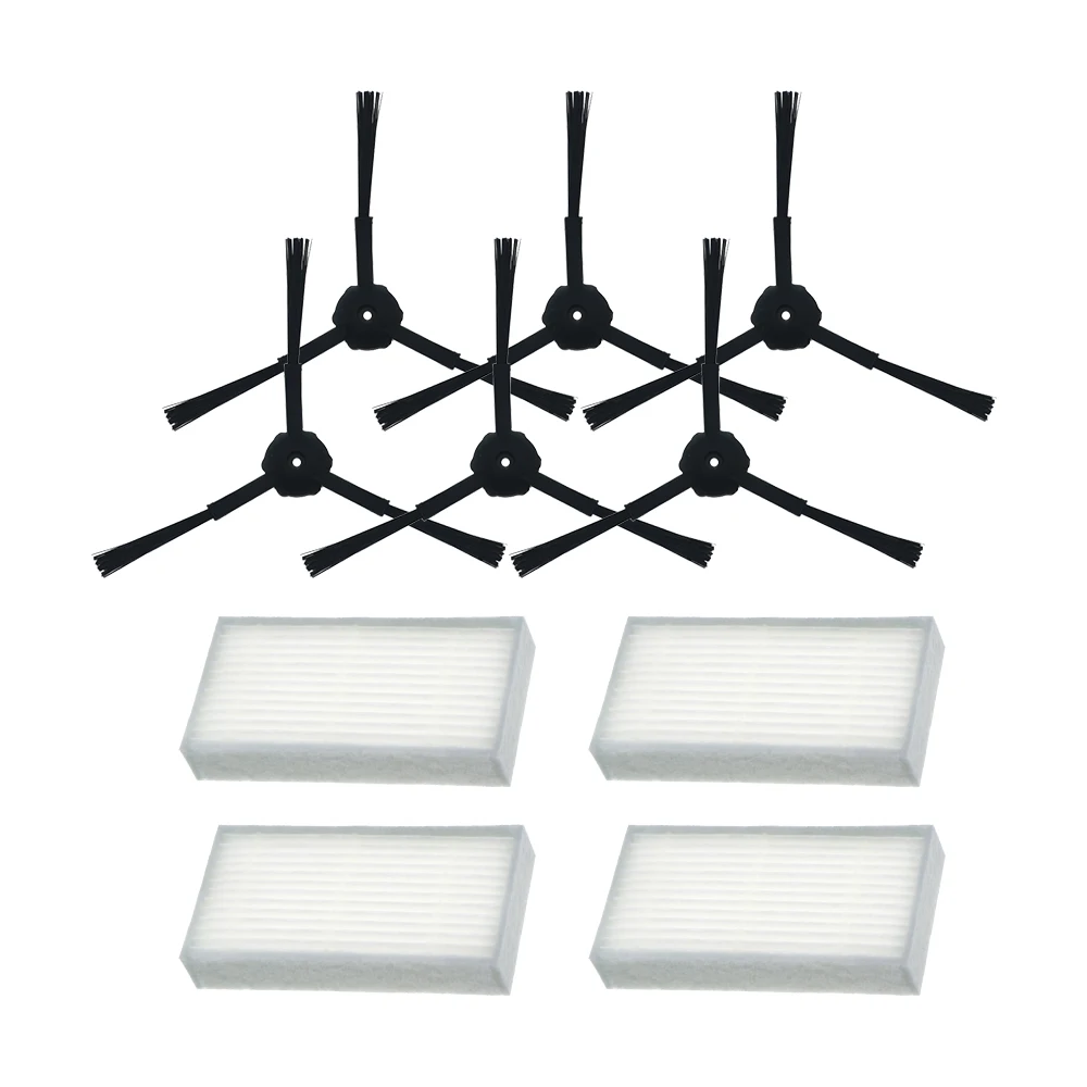6Pcs Spazzola Laterale + 4Pcs Filtro Hepa Per Ariete Briciola 2711 2712 2713 2717 Robot Hofer Parti Più Pulito Accessori