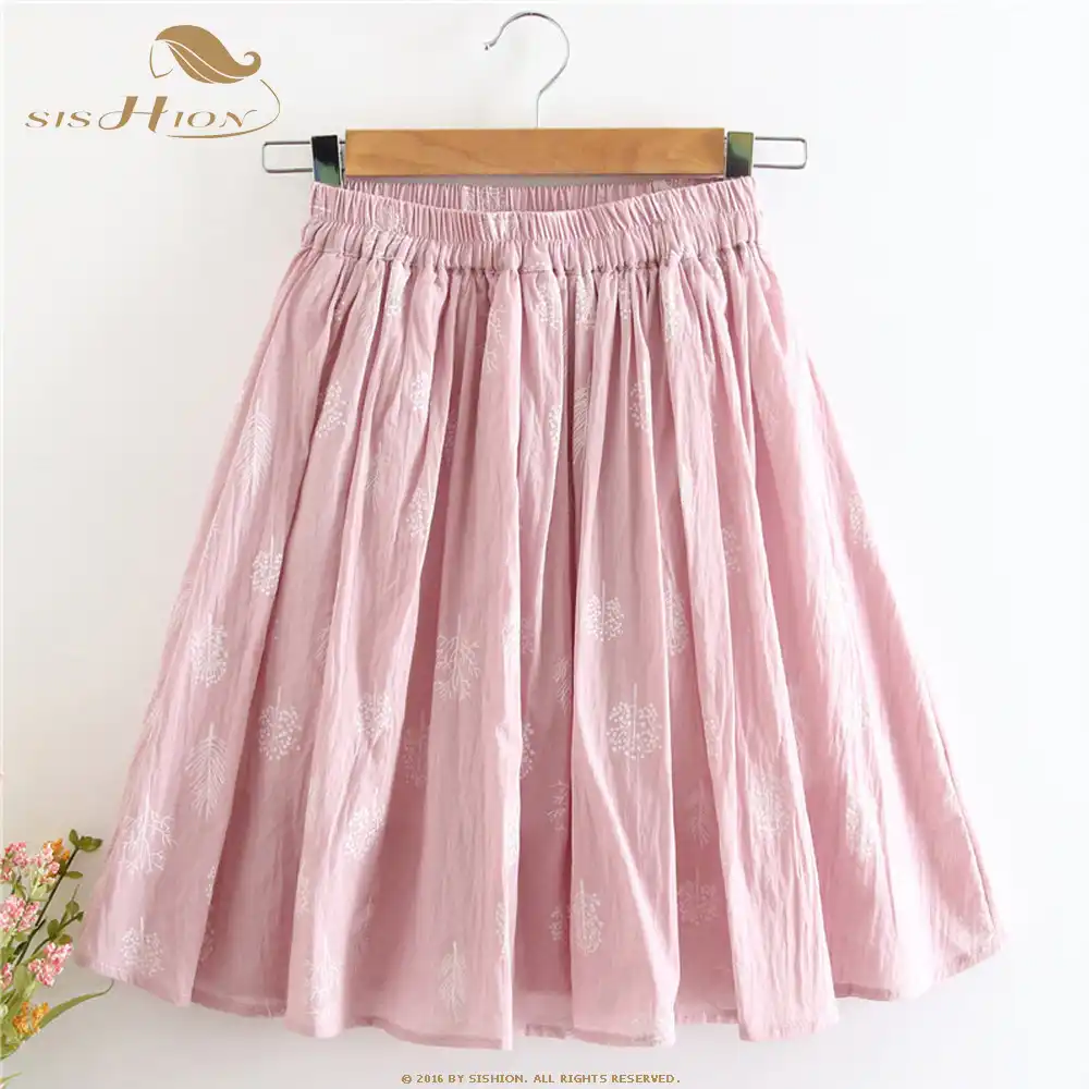 Sishion 黒 ピンク 白花柄スカート女性 Sp1018 ヴィンテージハイウエストスカート夏ビーチミニショートスカート スカート Aliexpress