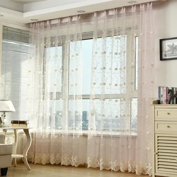 

Soft Embroidered White Tulle Curtains For Living Room Voile Sheer Curtains For Window Bedroom Lace Curtains Fabrics Drapes Pink