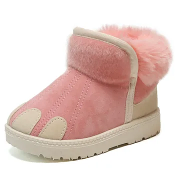 

Fashion girls boots boys cotton shoes winter children plush velvet boots children baby warm shoes outdoor snow boots