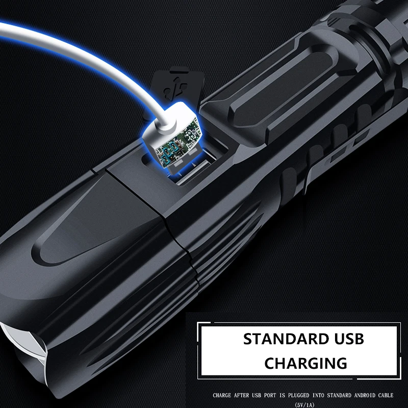 EZK20 дропшиппинг XHP90 светодиодный фонарик телескопический зум usb зарядка Тактический 26650 фонари для охоты с зажимом молоток безопасности