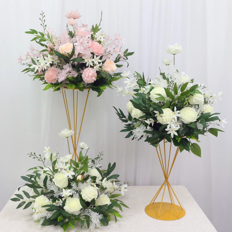 JAROWN 40cm Silk Artificial Rose Hydrangea Flower Ball Wedding Centerpieces Arrangement Decor Wedding Party Backdrop Flores Accessories (30)