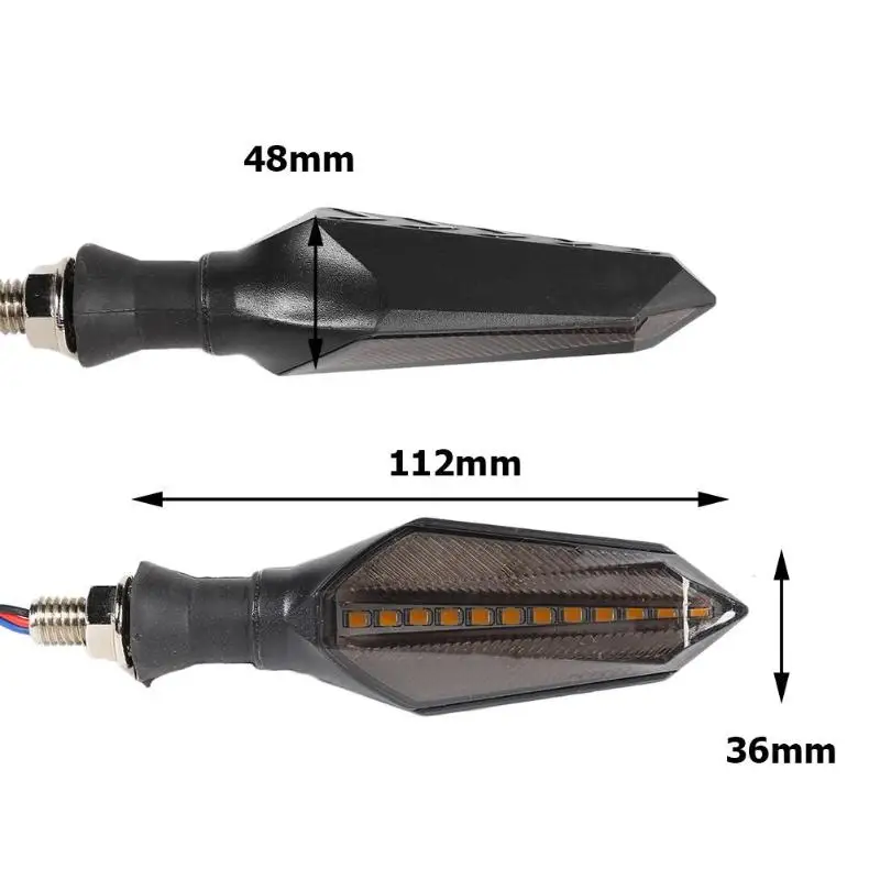2/4 шт. Универсальный мотоцикл светодиодный Поворотная сигнальная лампа двойной цвет, протекающей вспышки индикатор светильник s Желтый бег светильник направление лампы