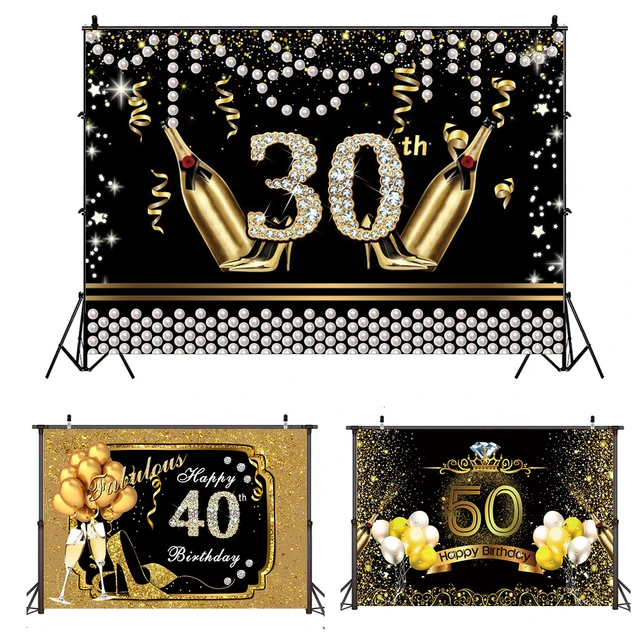 Décorations de fête d'anniversaire pour homme de 40 ans, joyeux 40e  anniversaire, chemin de table, bannière, rideau de porte - AliExpress