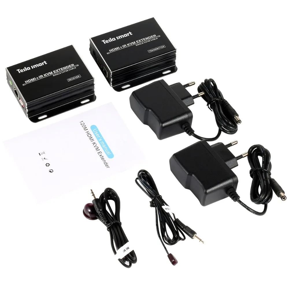 KVM удлинитель 120 м HDMI удлинитель IR HDMI KVM удлинитель CAT5e/6 TCP/IP Full HD Поддержка 3D, HDCP, EDID(один Отправитель+ один приемник