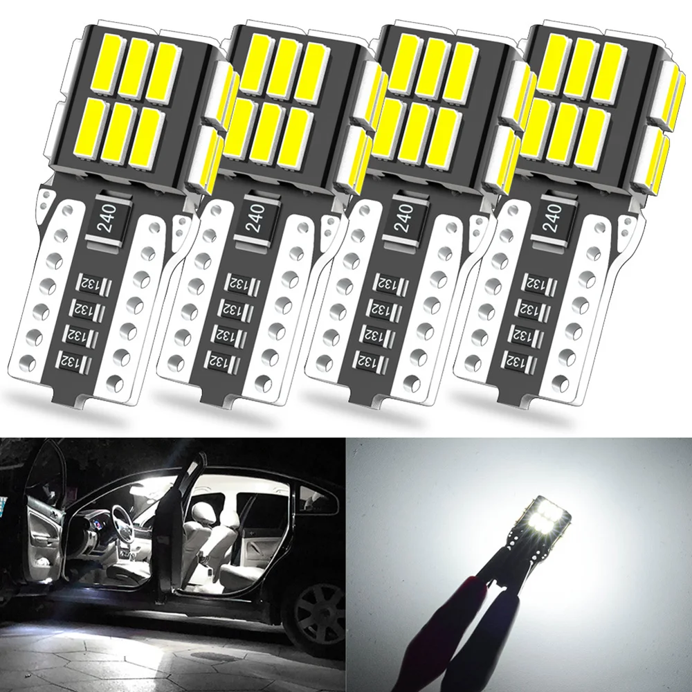 Внутренняя светодиодная автомобильная лампа 4x T10 W5W Canbus для Nissan Qashqai Almera Juke Tiida X Trail