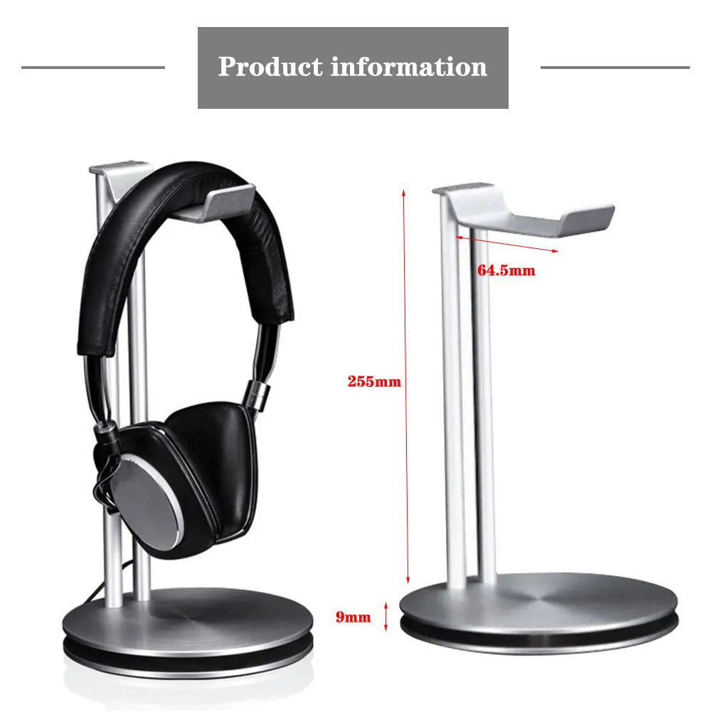 Headphone Holder Head Mounted Hook Display Shelf Desktop Stand Headphone Bracket Hanger Black White Earphone Stand Holder