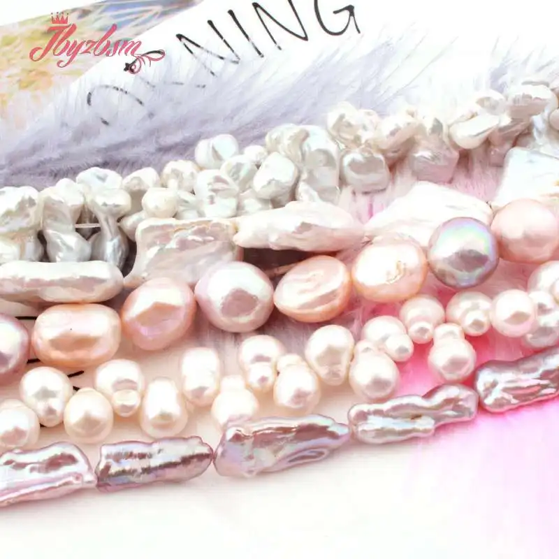 

Natural Freshwater Pearl Stone Beads Reborn Keshi Irregular Heishi Bead For DIY Necklace Jewelry Making Spacer 15" Free Shipping