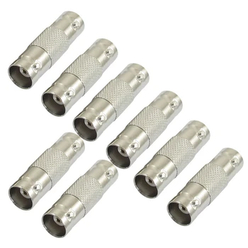 

8 Pcs Silver Tone BNC Female to Female F/F Connector Adapter