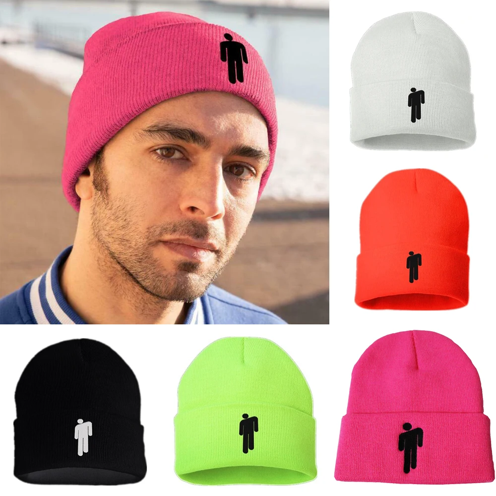 5 цветов унисекс для женщин и мужчин Skullies Beanies Billie Eilish Beanie Stickman Knit Hat Bonnet зимняя теплая вязаная шапка шапки для унисекс