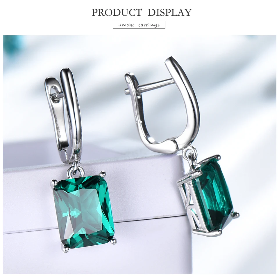 UMCHO   Emerald  earring for women EUJ094E-1-pc (3)