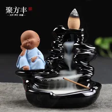 Держатель для благовоний печь медитация молодой монах Сяо-он цветы подарок держатель ароматических палочек вставляется поли Клык Фэн специальных