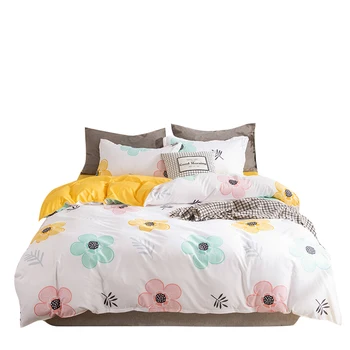 

Kid Bed Cover Set Cartoon Simple Skin-friendly 4Pcs Set Dormitory Bedding Set Bed Sheet and Pillowcases Comforter Bedding Set