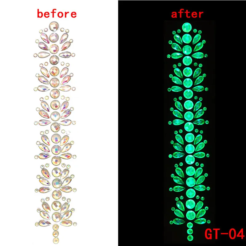 1 шт. светящиеся наклейки на голову татуировки на Хэллоуин волосы на лбу поддельные алмазные украшения праздничные вечерние татуировки на тело