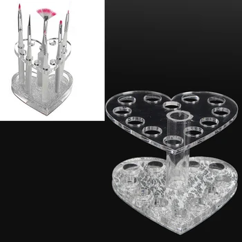 

Nail Pen Display Stand Makeup Cosmetic Holder Showing Shelf Clear Nail Polish Varnish Display Heart Insert Pen Acrylic Nail Tool