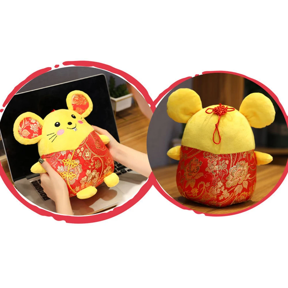 Год мыши Kawaii Китай счастливый мешок крыса плюшевая мышь в Танг костюм игрушка Год Вечерние подарок Счастливый украшение дома кулон