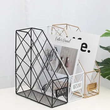 

Creative Ins Nordic Wrought Iron Grid File Storage Rack Office Desk Single Layer Finishing Rack Rack