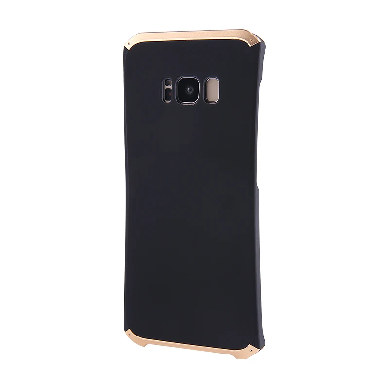 For Samsung s8 case Luxury Element Phone Cases with Designer's Aluminium and PC Case for Samsung s7 s8 plus cover - Цвет: Black gold