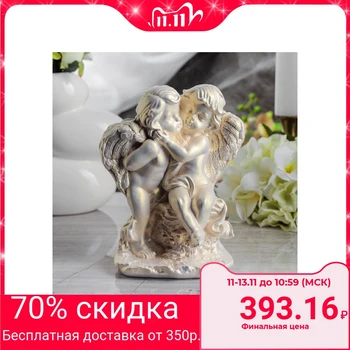 

Figurine "Angels couple on a stone" 20 cm, mother of pearl
