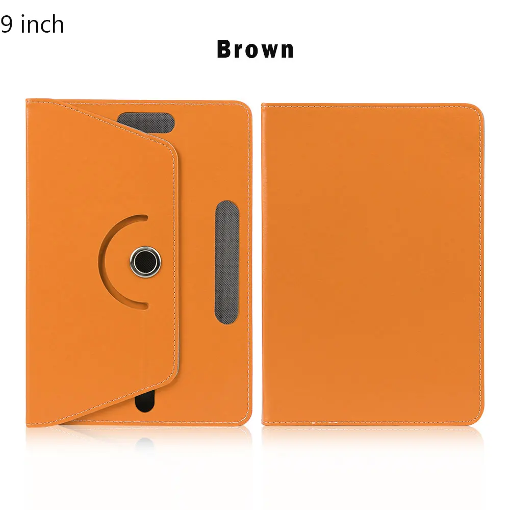 9 inch brown 360 Degree Rotating Universal Tablet Case PU Leather Cover For Samsung Galaxy Tab 7 8 9 10.1 inch Android Tablet PC - Цвет: 9 inch brown