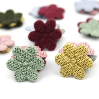 

80Pcs 2cm Plum Flower Padded Appliques For Baby crafts headwear Accessories DIY Hair Clips Decoration Sewing Supplies wholesale