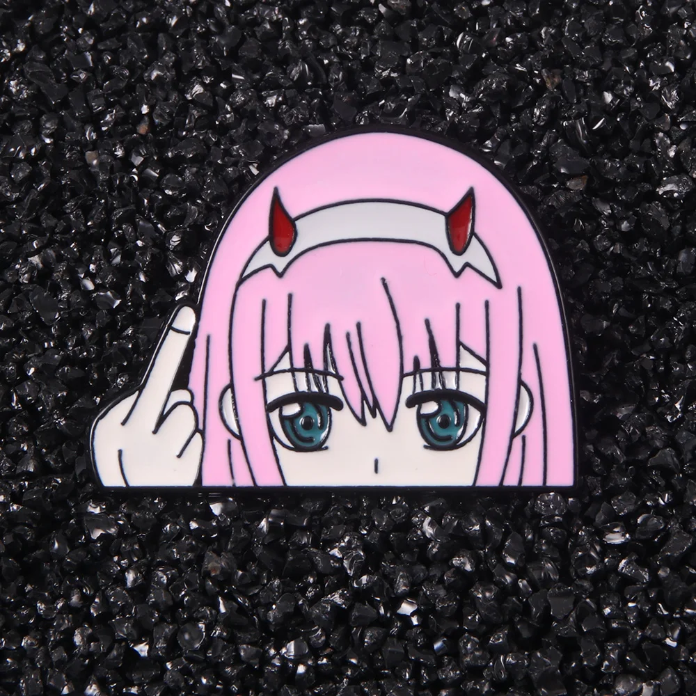 DARLING In The FRANXX Brooch Funny ZERO TWO 02 Anime Girl Cartoon Metal Brooch Pin Fans Gift Anime Cospaly Jewelry