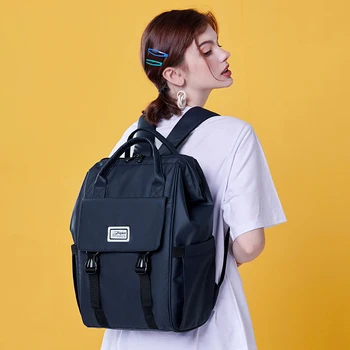 

Edison Female Backpack New Portable Korean Version Of The Backpack Simple Fashion Student School Bag Large Capacity Computer Bag