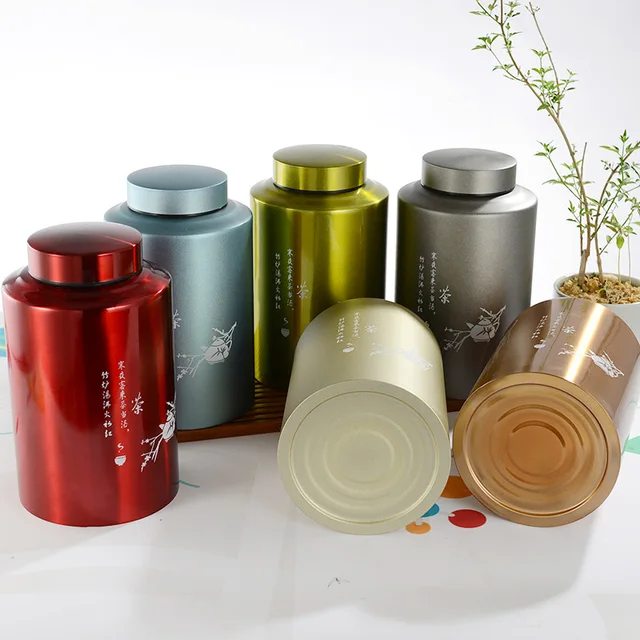 Rozsdamentes Acél Tároló Tartály Kreatív Otthoni Többcélú Tea Caddy Nedvességálló Lezárt Konzervtartók - Image 2